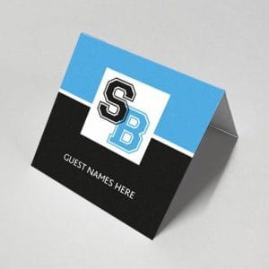 Varsity Blue & Black - Celebration Escort Card