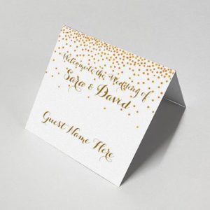 Golden Rain - Celebration Place Card