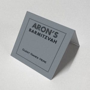 Silver Black Border - Celebration Place Card