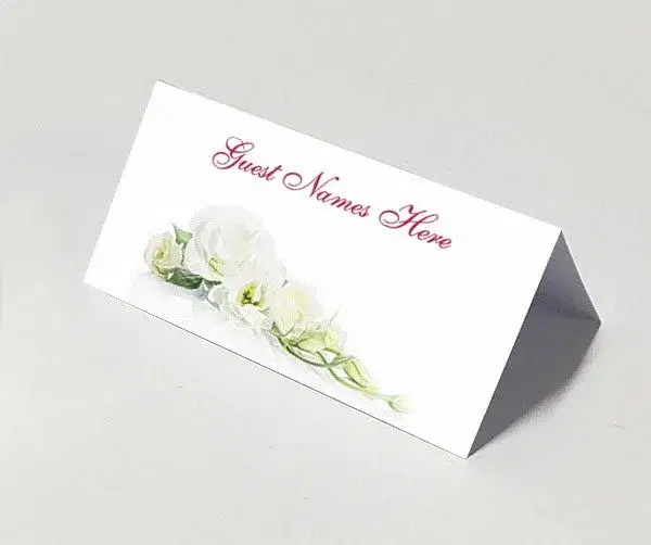 White Rose - Diamond Escort Card