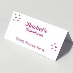 Pink Hearts - Diamond Place Card