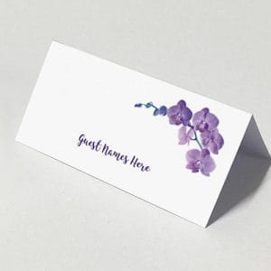 Purple Flora - Diamond Place Card
