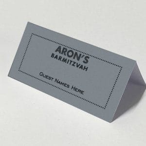 Silver Black Border - Diamond Place Card