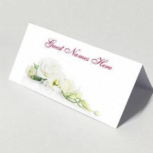 White Rose - Diamond Place Card