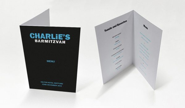 Blue & White Modern - Celebration Menu