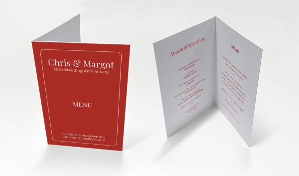 Red Panel - Celebration Menu