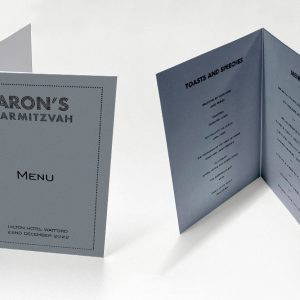 Silver Black Border - Celebration Menu