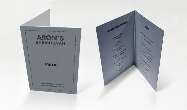 Silver Black Border - Celebration Menu