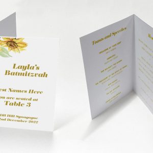 Sunflowers - Celebration Menu