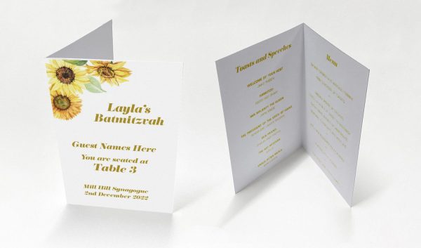Sunflowers - Celebration Menu