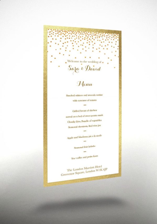 Golden Rain - Exclusive Menu