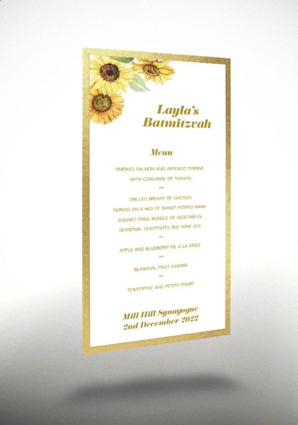 Sunflowers - Exclusive Menu