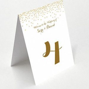 Golden Rain - Diamond Table Name Card
