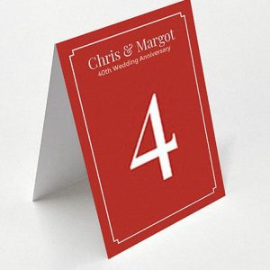 Red Panel - Diamond Table Name Card