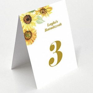 Sunflowers - Diamond Table Name Card